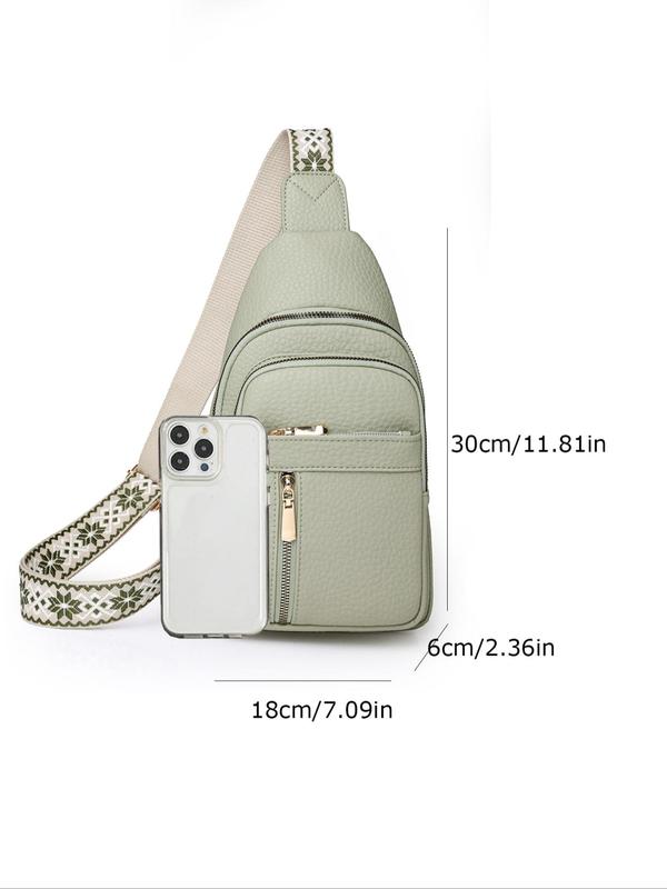 Women's Fashionable Pu Fanny Pack, Casual Versatile Zipper Chest Bag for Daily Used, Trendy All-match Sling Bag for Commuting and Dating Outgoing