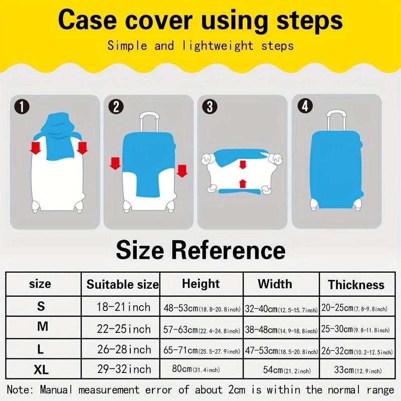 Solid Color Travel Case Cover, 1 Count Portable Foldable Washable Protective Cover for Trolley Luggage, Dust-proof Bag for Traveling Case