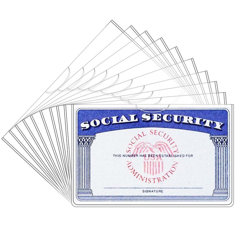 6 Pack Social Security Card Protector Medicare Card Protector Sleeve Social Security Card Holder Credit Card Sleeves Protective case for Drivers License、Credit Card 、SSN Card，3.8x2.32in.