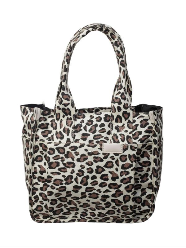 Fashion Leopard Print Tote Bag, Multi-pocket Large Capacity Shoulder Bag for Women, Casual Trendy Versatile High-quality Daily Commuting Bag, Girl Fashionable Bag