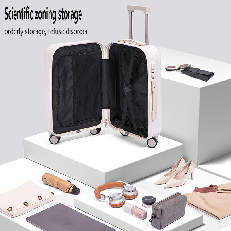 2024 Multifunctional Travel Luggage: Lightweight 20-26 Inch Carry-On with 360-Degree Wheels, Password Lock, Durable Construction, Trolley Function, and Rechargeable Features