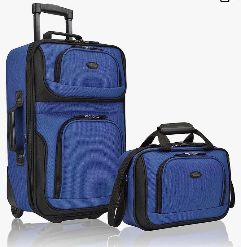 U.S. Traveler Rio Rugged Fabric Luggage, Royal Blue, 2 Wheel