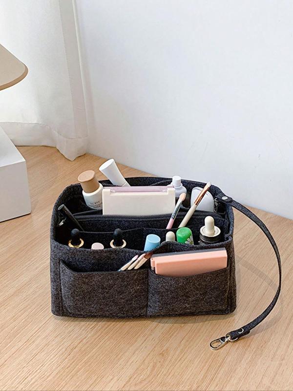 Solid Color Felt Bag Inserts, Portable Large Capacity Storage Bag Inserts for Travel, Casual Trendy Versatile High-quality Daily Bag Inserts for Women