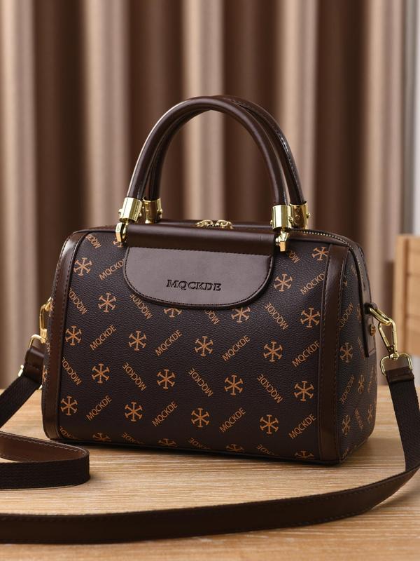 Women's Letter Print Zipper Handbag, Trendy Simple Casual Matching Crossbody Bag, All-match Shoulder Bag for Work & Daily Used