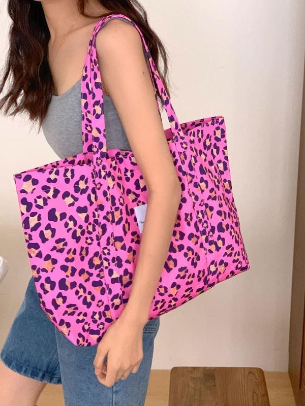 All Over Print Tote Bag for Summer, Fashionable Patched Design Shoulder Bag As Gifts for Women & Girls, Casual Trendy Versatile Daily Commuting Bag for Back To School, Fall Outfits, Fall Freshness