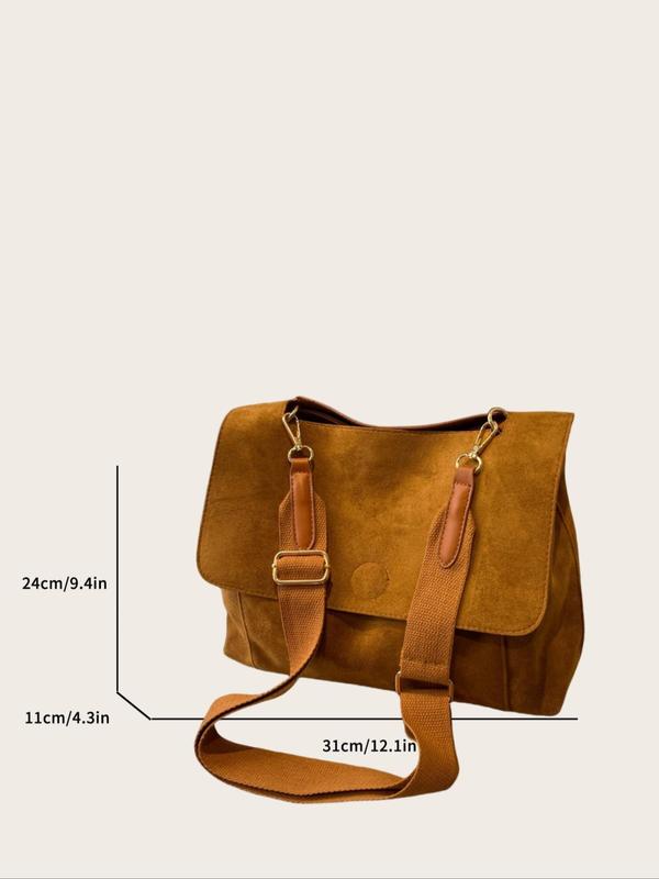 Women's Solid Color Crossbody Bag, Fashionable Minimalist Shoulder Bag for Daily Used, Casual Trendy Versatile High-quality Daily Commuting Bag