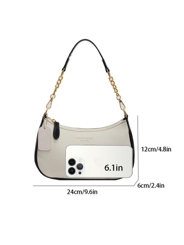 Women's Fashion Chain Strap Crossbody Bag, Casual Versatile Texture Underarm Bag, Trendy All-match Commuter Bag for Daily Used