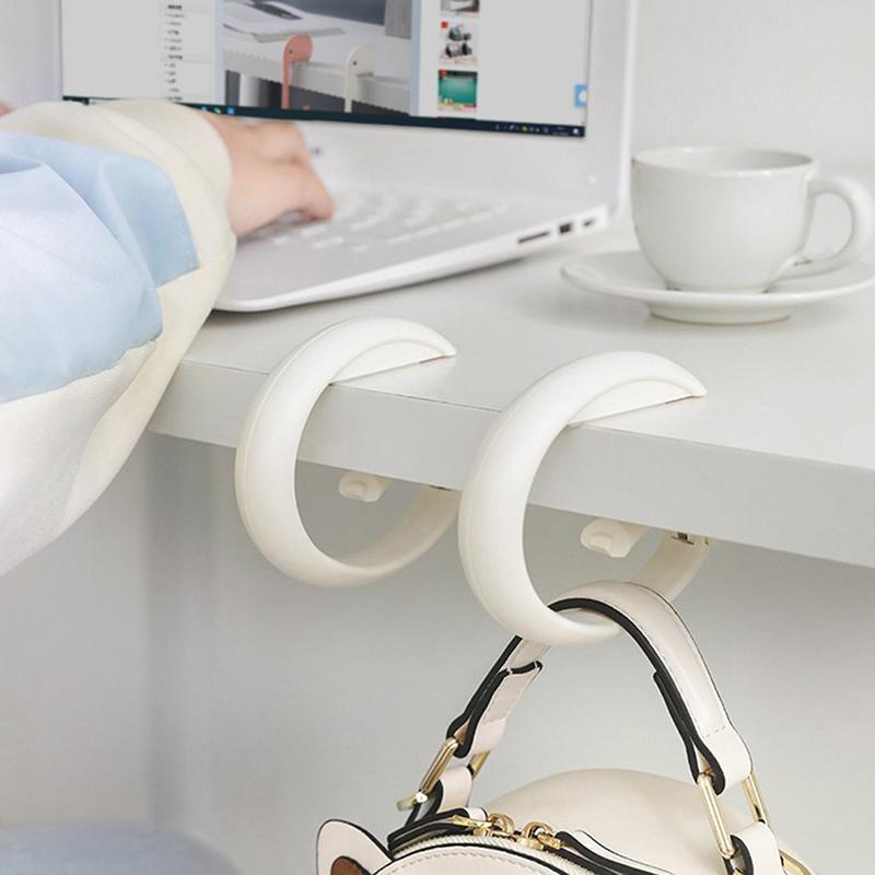 Portable ABS Bag Hook For Hanging Table Purse Bag Hooks Wall Hanger Holder Handbag Hanger Desk Side Holder Home Storage