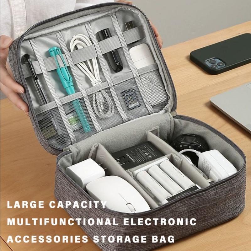 Waterproof Electronics Storage Box, Travel-friendly Cable and Gadget Storage Box, Suitable for Chargers, Cell Phones, USB, SD Cards, Hard Drives, Power Banks