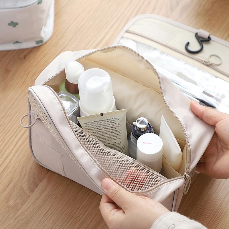 Large Capacity Travel Toiletry Bag, 1 Count Portable Waterproof Toiletry Bag with Hook & Handle, Zipper Toiletry Organizer, Storage Bag for Travel, Home Organizer