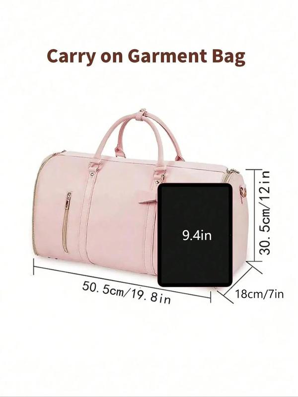 Solid Color Large Capacity Travel Bag, Lightweight Waterproof Portable Travel Bag, Casual Niche Design Lightweight Travel Bag for Women & Men