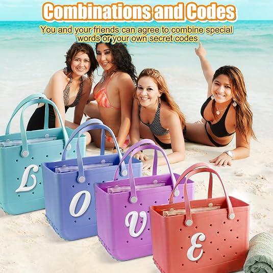 Mity rain Letter Charms for Bogg Bag，Alphabet Lettering Accessories Charms Compatible with Bogg Bag Original All Models, Insert Decorative Letter for Handbag Beach Tote Bag