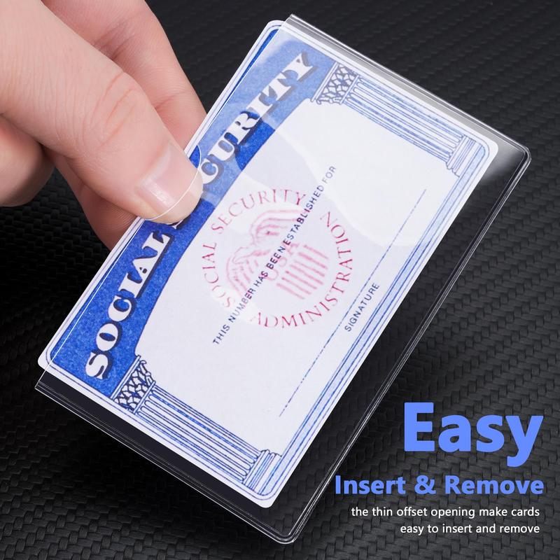 6 Pack Social Security Card Protector Medicare Card Protector Sleeve Social Security Card Holder Credit Card Sleeves Protective case for Drivers License、Credit Card 、SSN Card，3.8x2.32in.