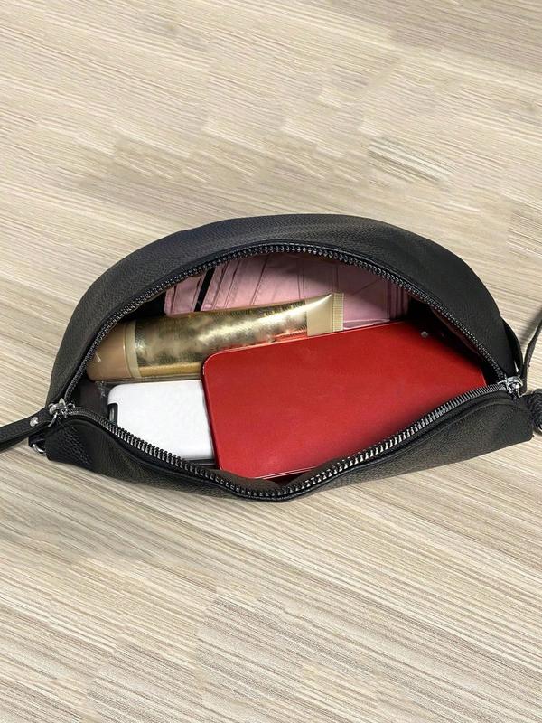 Women's Fashionable Fanny Pack, with Geometric Pattern Bag Strap, Casual Pu Leather Zipper Sling Bag for Daily Used, Trendy Versatile High-quality Daily Commuting Bag, Girl Fashionable Shopping Bag