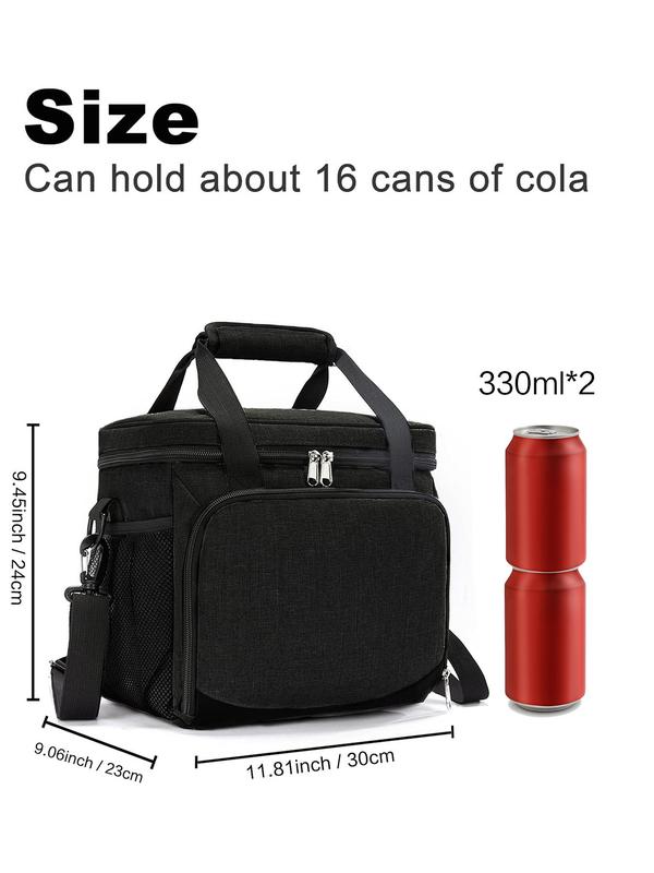 15L Insulated Lunch Bag, Fashion Large Capacity Waterproof Lunch Bag with Zipper, Multi-functional Lunch Bag for Men & Women