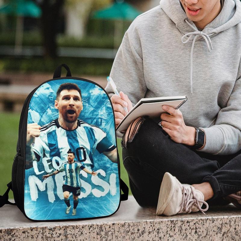 Lionel Messi Backpack Laptop Backpack For Men Women, Soccer Backpacks Shoulder Bag For Travel Hiking Camping Daypack