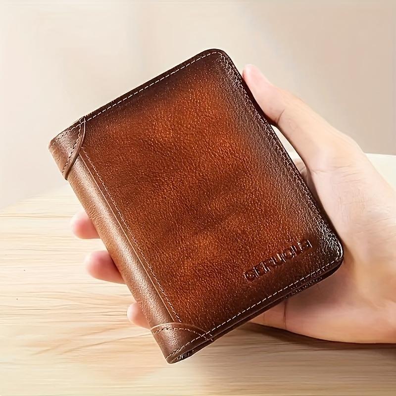 Men's Genuine Leather Three Fold Wallet, Card Holder, Ideal Gift For Men