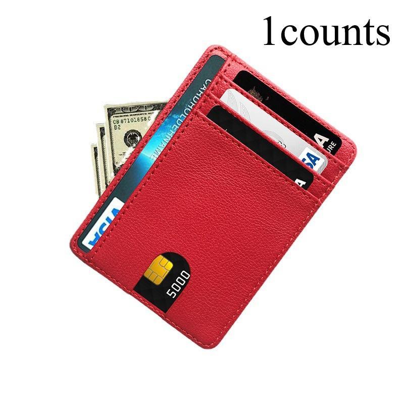 Random Color Portable RFID Blocking Card Holder, 1 Count Simple Multi Card Slot Card Holder, PU Leather Card Holder for Men & Women