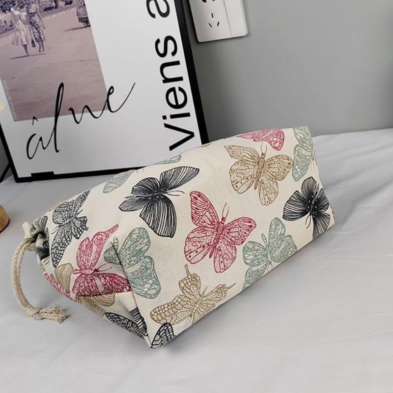 Fashion Printed Canvas Handbag Large Capacity Tote Bag Office Worker Lunch Box Bento Bag