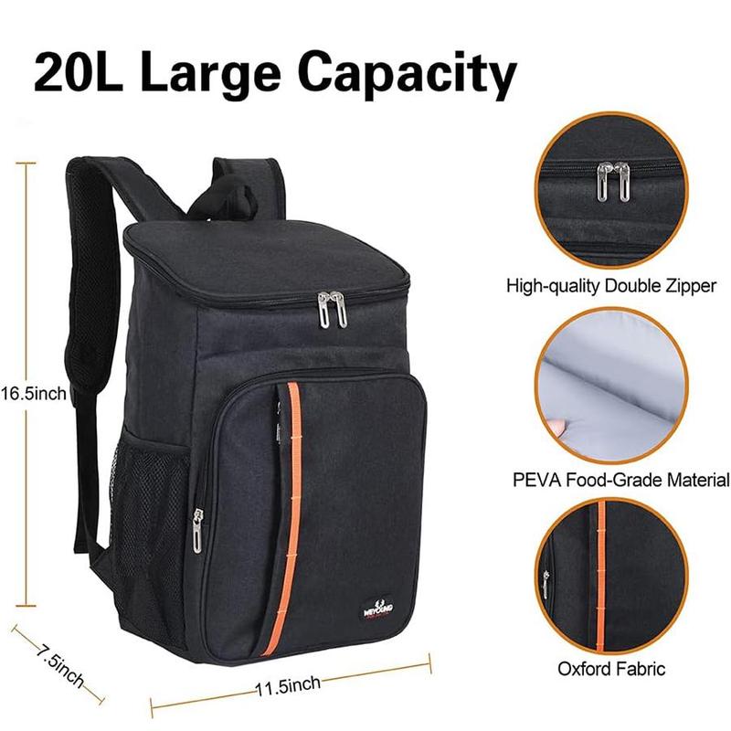 Large Capacity Insulated Backpack, 1 Count Outdoor Picnic Fruit Dessert Waterproof Storage Shoulder Bag, Cooler Bag for Outdoor Camping Hiking Picnic