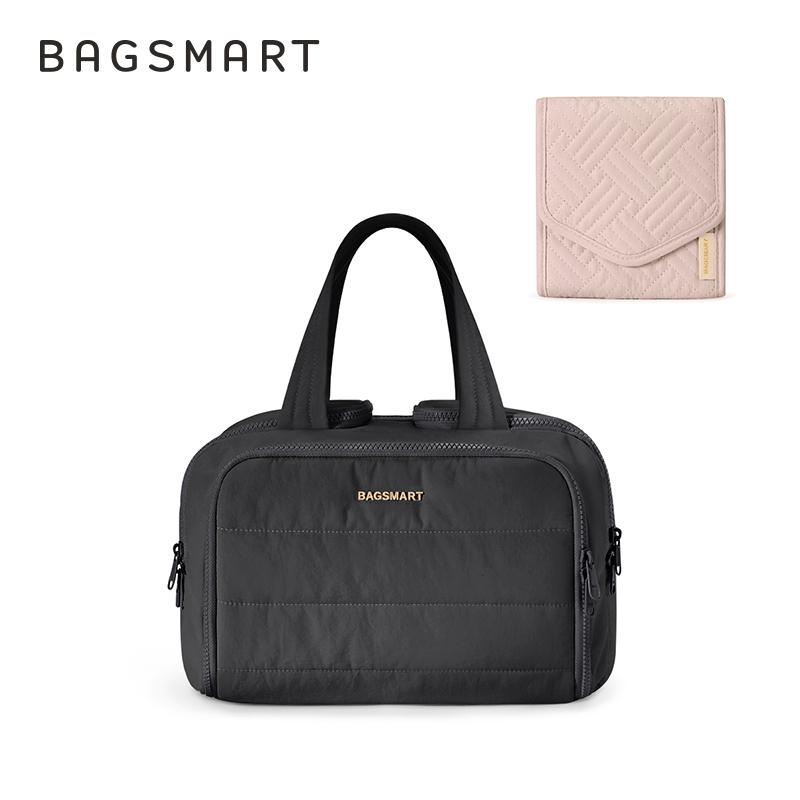 BAGSMART Travel Toiletry Bag, Lightweight Large Wide-open Travel Bag for Women, Travel Jewelry Organizer