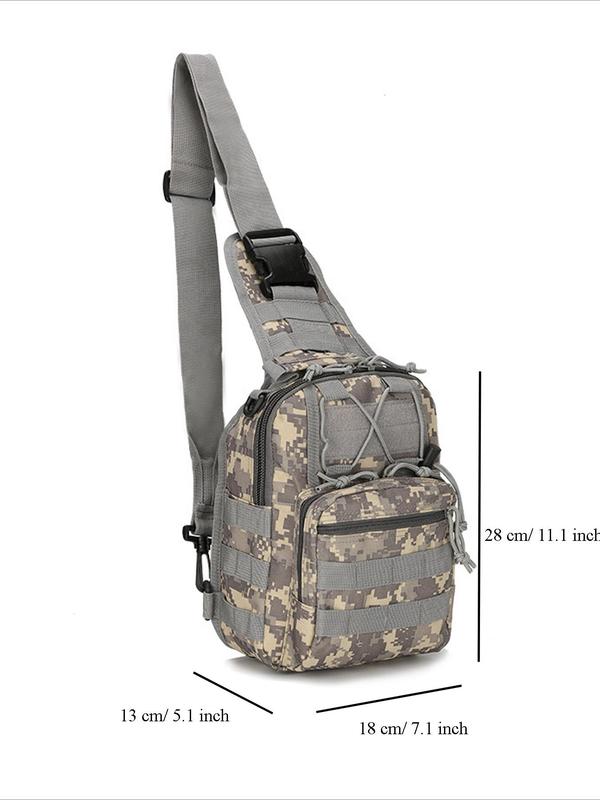 Men's Casual Camo Zipper Crossbody Bag, Outdoor Sports Chest Bag, Casual Versatile Sling Bag for Hunting, Travel, Hiking