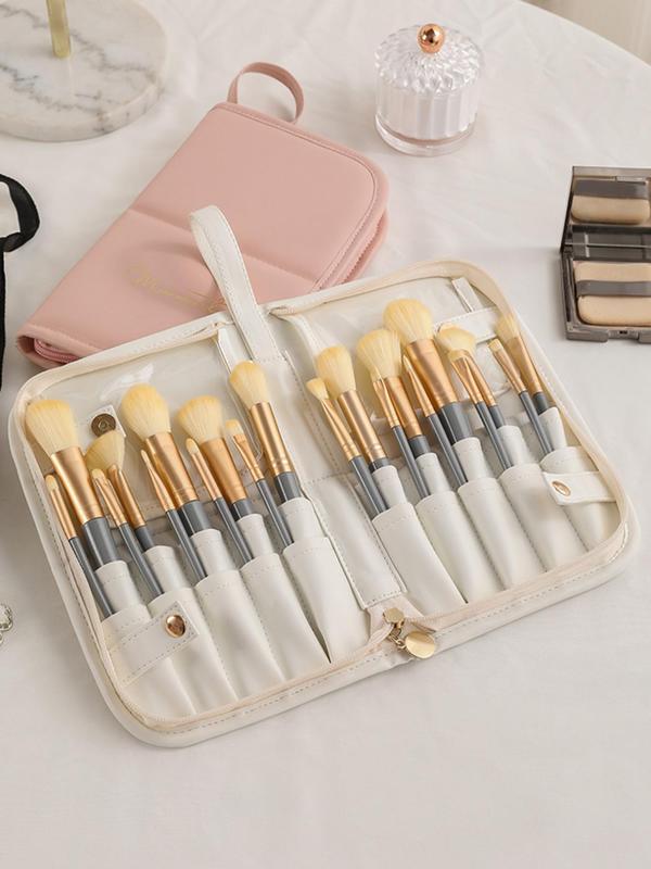 Makeup Brush Storage Bag, Letter Pattern Makeup Brush Holder, Makeup Brush Organizer, Cosmetic Storage Bag, Travel Makeup Brush Bag