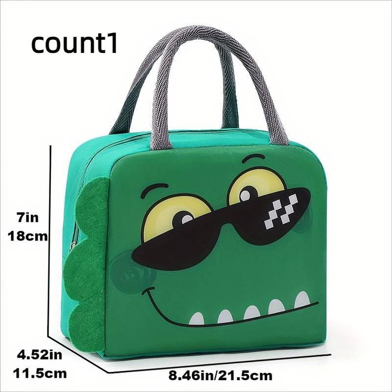 Cute Cartoon Animal Pattern Lunch Bag, 1 Count Warm & Cold Insulated Lunch Bag with Handle, Lightweight Lunch Box Bag for School Office Picnic Dormitory Travel