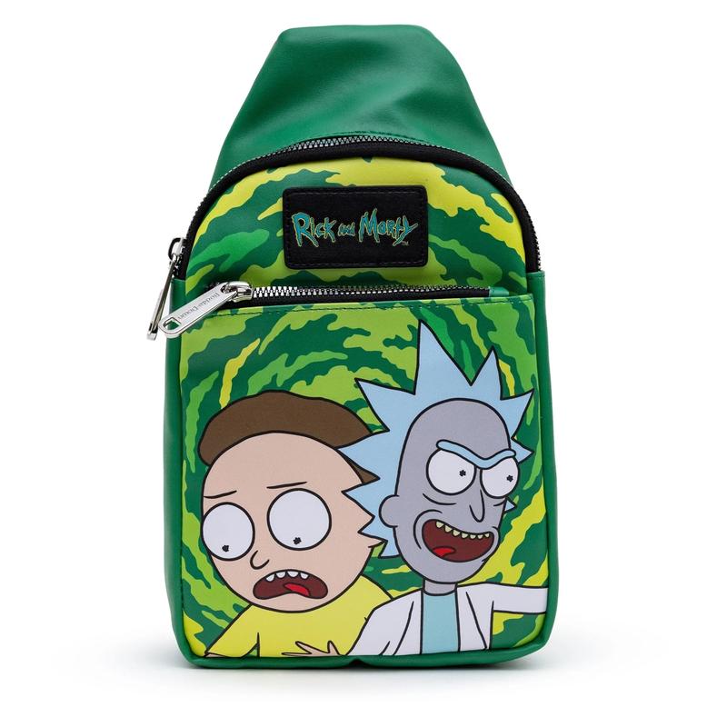 Rick And Morty Get Schwifty Portal Pose Crossbody Sling Bag