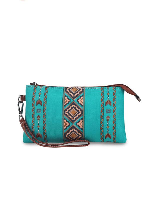 Boho Style Random Ethnic Pattern Long Wallet for Women with Zipper, Trendy Multifunction Casual Card Holder Wallet for Daily Use, Female Zipper Matching Everyday Purse for Women