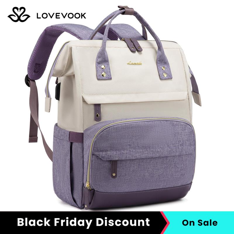 LOVEVOOK Black Friday  15.6-17.3 Laptop Backpack for Women, Backpack Purse for Girls with Anti-Theft Pocket, Travel Backpack for Girls with USB Port, Carry On Bag for Teacher, Nurse and College.