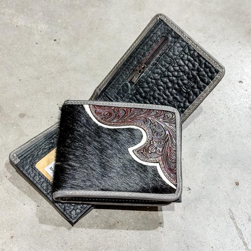 Espresso Leather Cowhide Wallet for Men - Durable and Unique Design