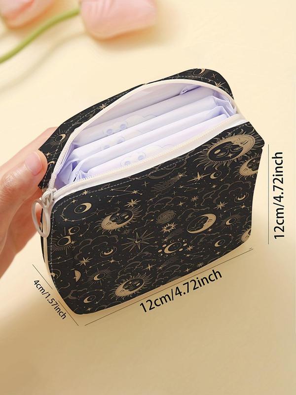 Star & Moon Pattern Makeup Bag, Lightweight Cosmetic Storage Bag, Portable Travel Storage Organizer, Casual Trendy Versatile High-quality Daily Bag for Women