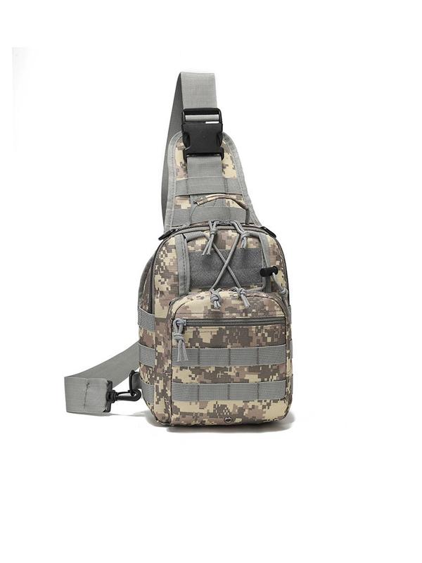 Men's Casual Camo Zipper Crossbody Bag, Outdoor Sports Chest Bag, Casual Versatile Sling Bag for Hunting, Travel, Hiking