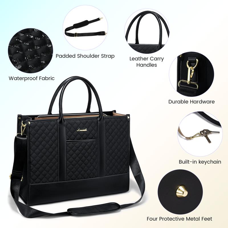 LOVEVOOK Black Friday Laptop Tote Bags for Women, 15.6-17.3 inch Laptop Work Bags with Clutch Purse, Womens Briefcase for Travel, Teacher, Doctor, Nurse and Chic Woman. Gift for Christmas.