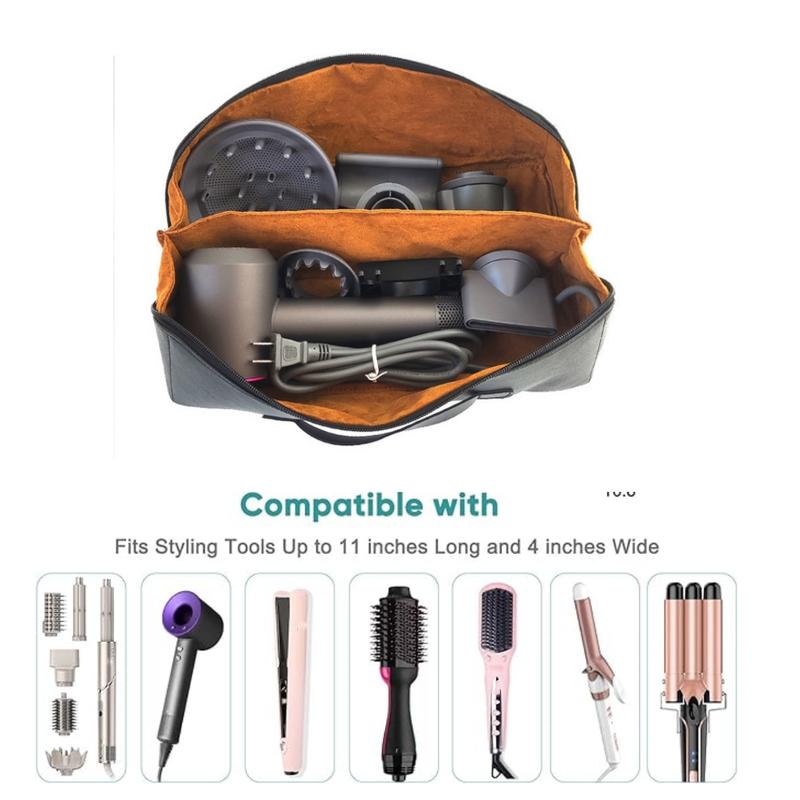 Large Hair Tools Travel Bag with Iron Mat - 2in1 Hair Tools Organizer for Hair Dryer Brush, Flat Irons, Straighteners, Curling Irons, Hair Bag, Makeup Bag, Cosmetic Bag for Travel Essentials