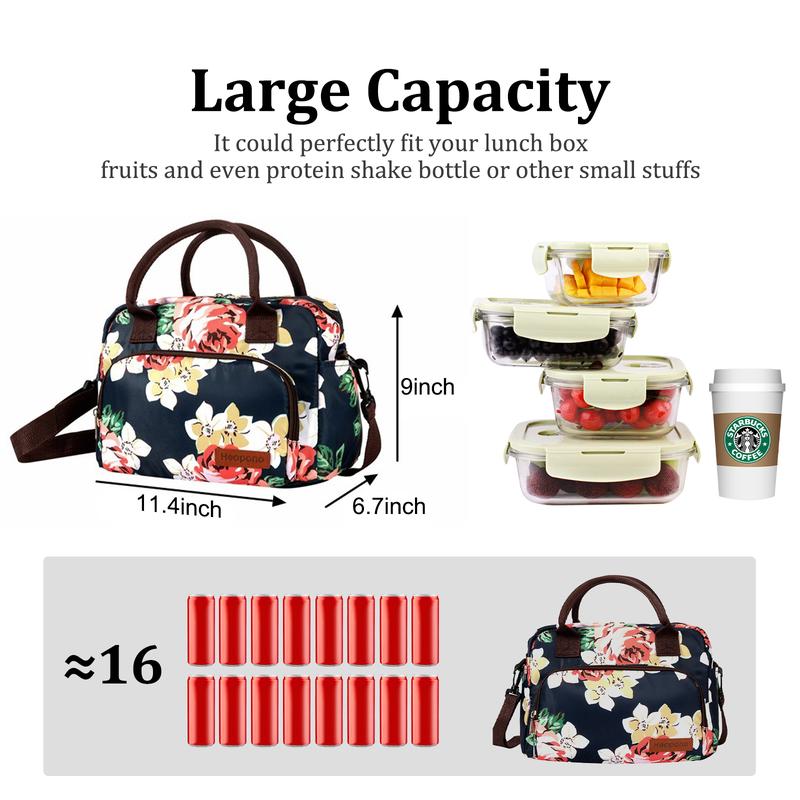 Mamona Fashion Lunch Bag for Women Men Insulated Lunch Box for Adult Reusable Lunch Tote Bag for Work, Picnic or Travel