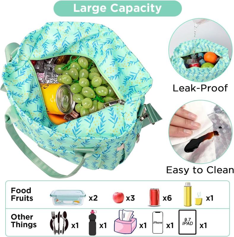 [Black Friday] [Cyber Monday]! Lunch Bags for Woman, Cute Insulated Lunch Cooler Bag Leakproof Large Lunch Tote Bag, Gift for Women Wife Lunch Box with Adjustable Strap Multi Pocket for Work Picnic Beach Camping