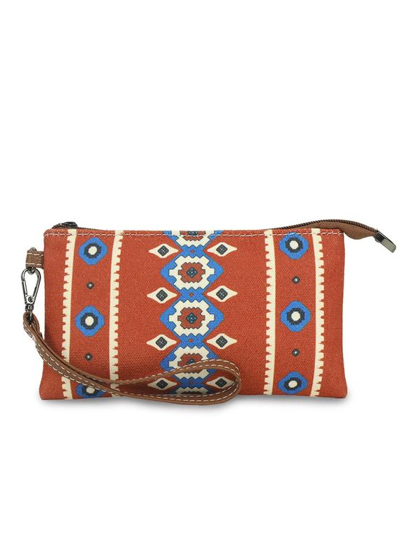 Boho Style Random Ethnic Pattern Long Wallet for Women with Zipper, Trendy Multifunction Casual Card Holder Wallet for Daily Use, Female Zipper Matching Everyday Purse for Women