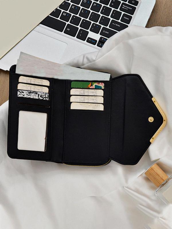 Women's Solid Color Envelope Design Zipper Wallet, 2024 New Style Fashionable Multi Card Slot Card Holder, Casual Versatile Wallet for Daily Use