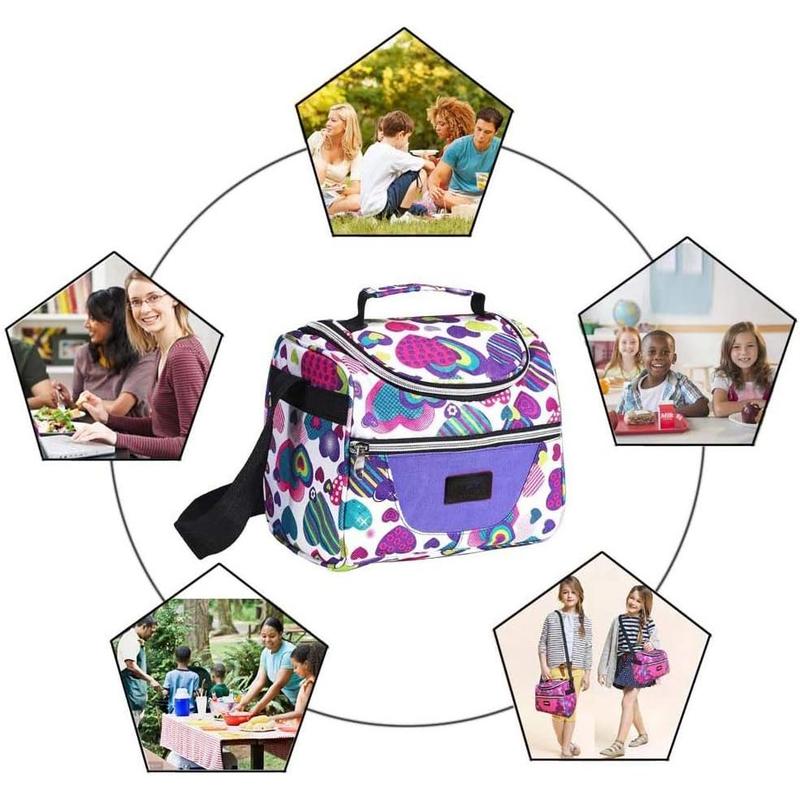 Lunch Bag insulated Lunch Box Cooler Bento Bags for School Work  with Adjustable Strap