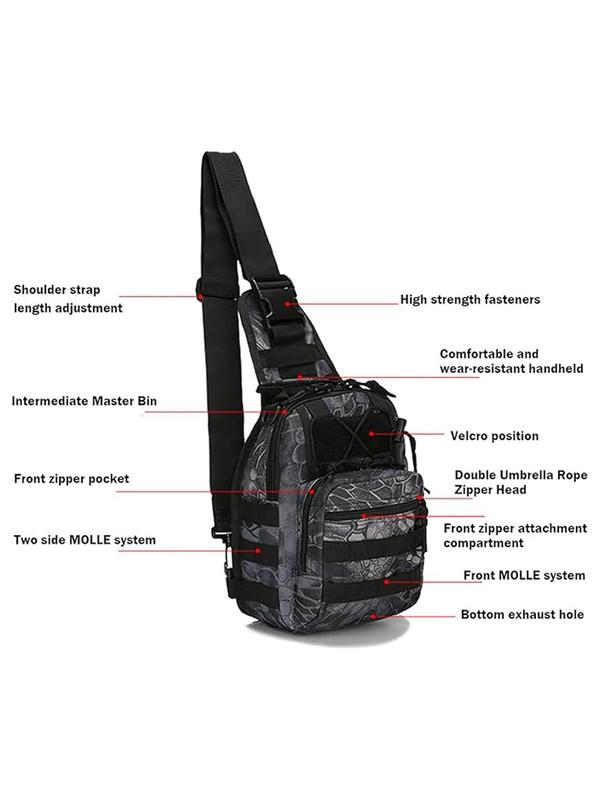 Men's Casual Camo Zipper Crossbody Bag, Outdoor Sports Chest Bag, Casual Versatile Sling Bag for Hunting, Travel, Hiking