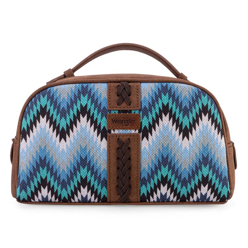 Wrangler [MegaLive] Southwestern Pattern Print Handbag Cosmetic Bag with Zipper for Work Daily Using