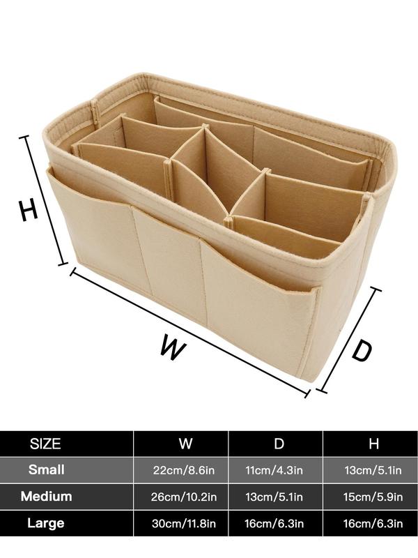 Solid Color Felt Bag Insert, Multi-grid  Bag Organizer, Bag Storage Bag for Women & Men