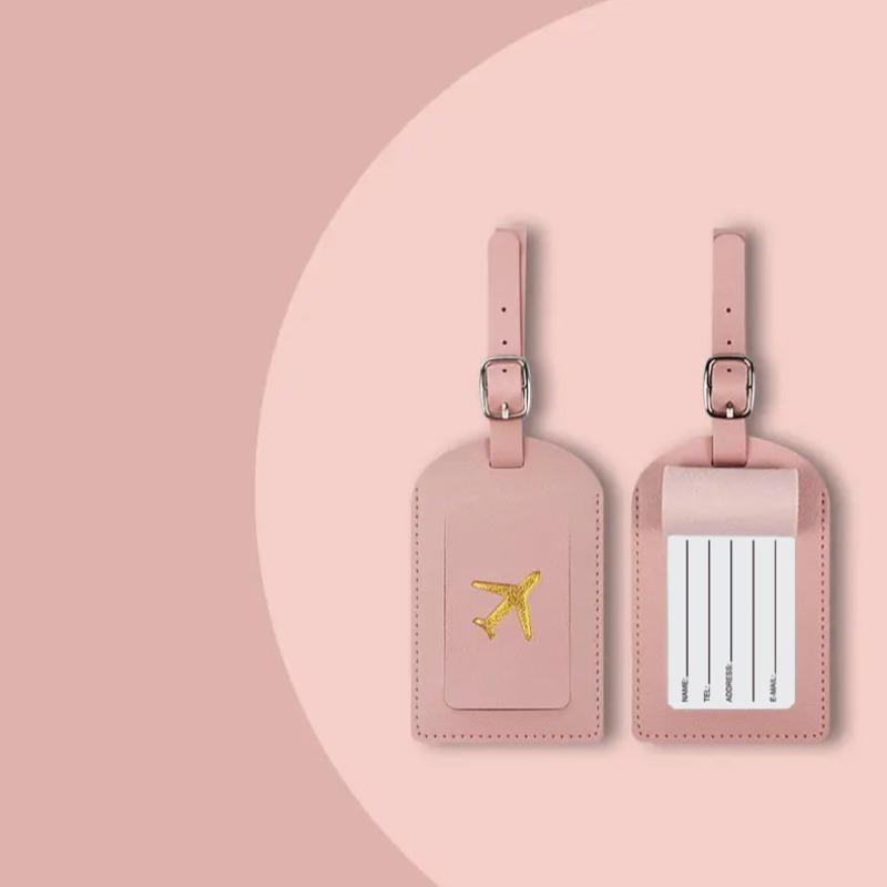 Airplane Pattern Luggage Tag, PU Leather Airplane Suitcase Tag, Boarding Pass Tag, Travel Luggage Label Bag Tag, Travel Accessories, Travel Essentials