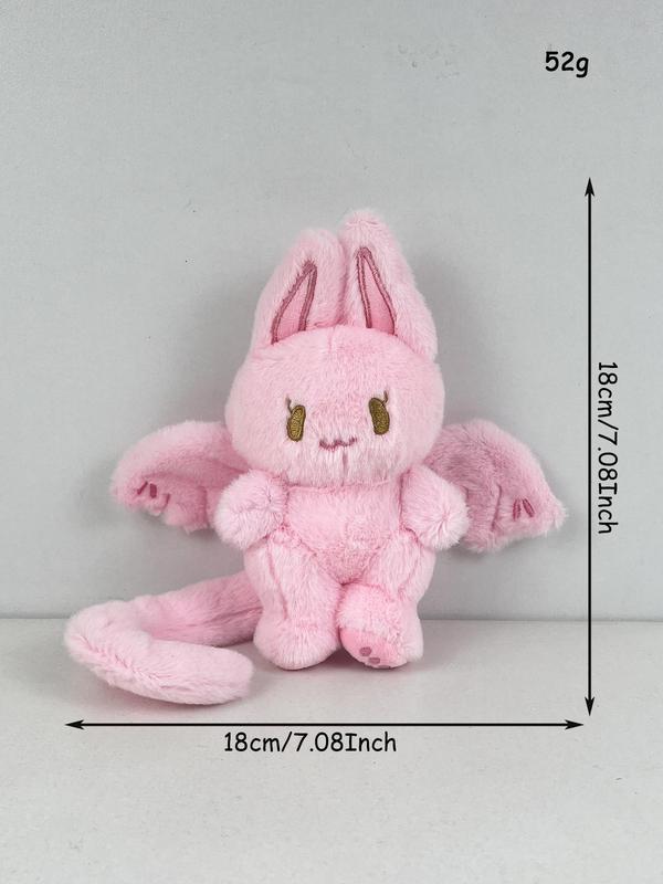 Cute Rabbit Plush Bag Charm, with Bat Wing Design, Creative Animal Design Plush Pendant, Bag Charm for Women & Men, Bag Decoration