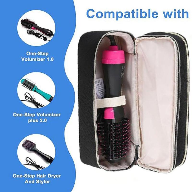 Travel Carrying Case for Hair Brush Styler, 1 Count Double-layer Storage Bag, Pouch Organizer, Storage Tote, Home Organizer for Revlon One-step Hair Dryer and Hot Air Brush Organizing