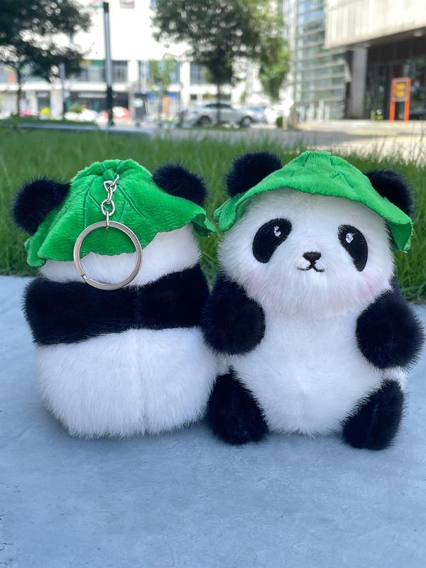 Cute Cartoon Panda Design Plush Keychain, Cute Animal Design Bag Charm, Bag Decoration for Women & Men