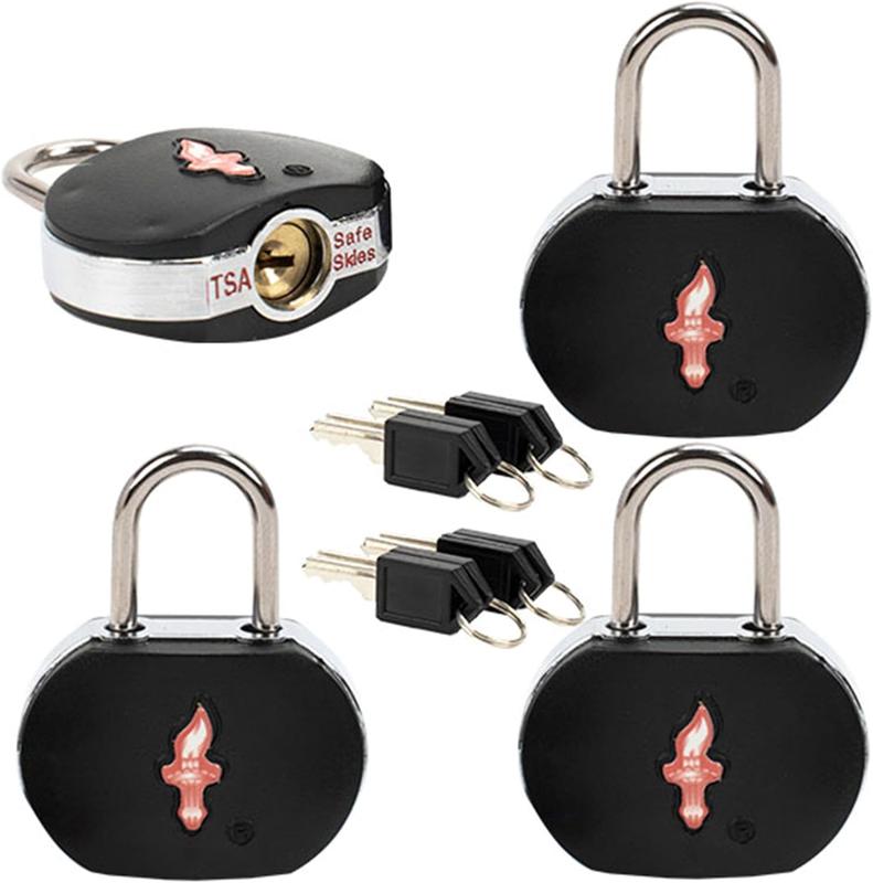 4 Pack Black Luggage Lock TSA Key Lock, Luggage Key Lock TSA Approved or Travel Lock TSA Approved and Suitcase Lock for Luggage, Suitcase, Carry On, Backpack, Laptop Bag.