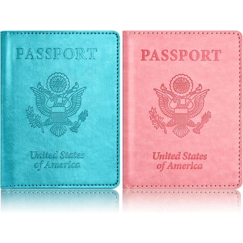 2Pack Passport Holder Wallet Cover Case, Travel Essentials for Women and Men